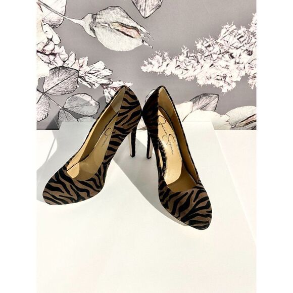 Jessica Simpson Parisah Zebra Print Brown/Black Platform Pump - Picture 4 of 13